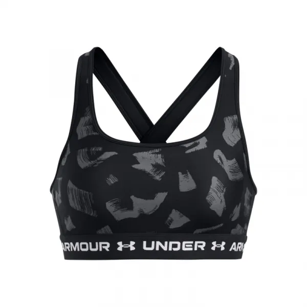 Dámska tréningová športová podprsenka UNDER ARMOUR Crossback Mid Print-BLK