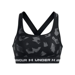 Dámska tréningová športová podprsenka UNDER ARMOUR Crossback Mid Print-BLK
