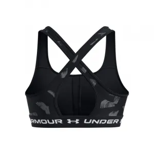 Dámska tréningová športová podprsenka UNDER ARMOUR Crossback Mid Print-BLK