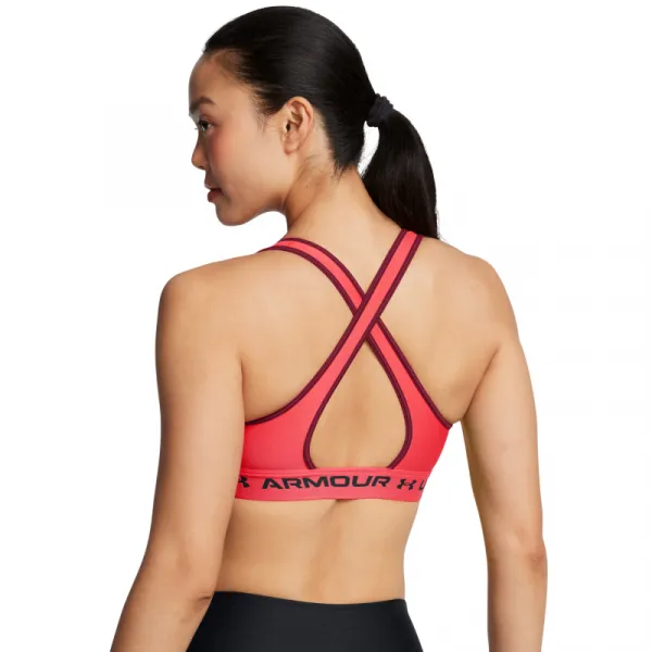 Dámska tréningová športová podprsenka UNDER ARMOUR Crossback Mid Bra-RED