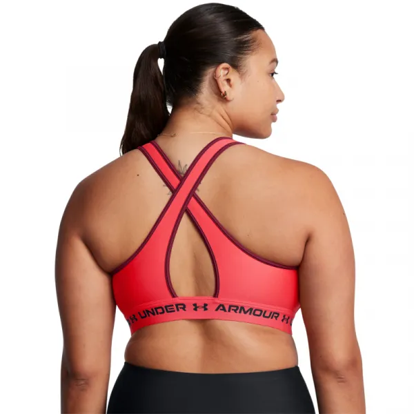 Dámska tréningová športová podprsenka UNDER ARMOUR Crossback Mid Bra-RED