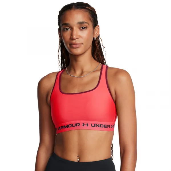 Dámska tréningová športová podprsenka UNDER ARMOUR Crossback Mid Bra-RED