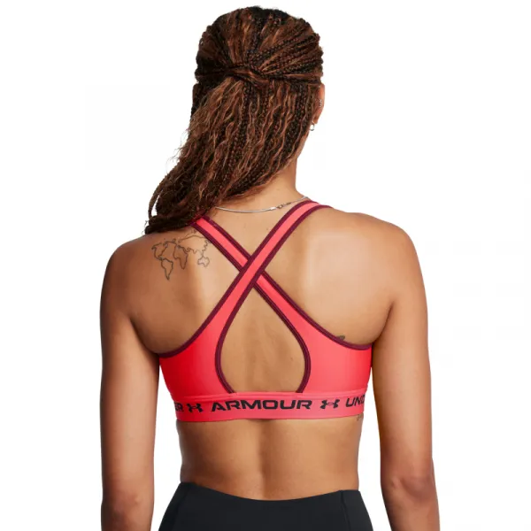 Dámska tréningová športová podprsenka UNDER ARMOUR Crossback Mid Bra-RED