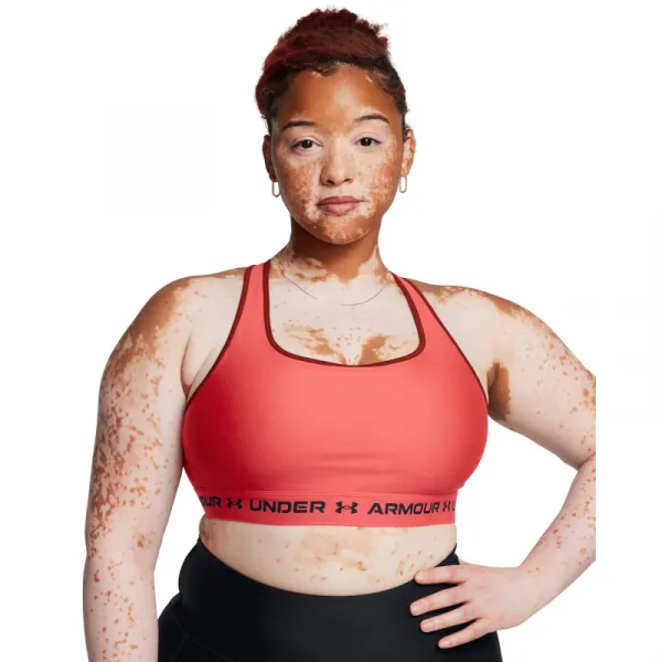 Dámska tréningová športová podprsenka UNDER ARMOUR Crossback Mid Bra-RED