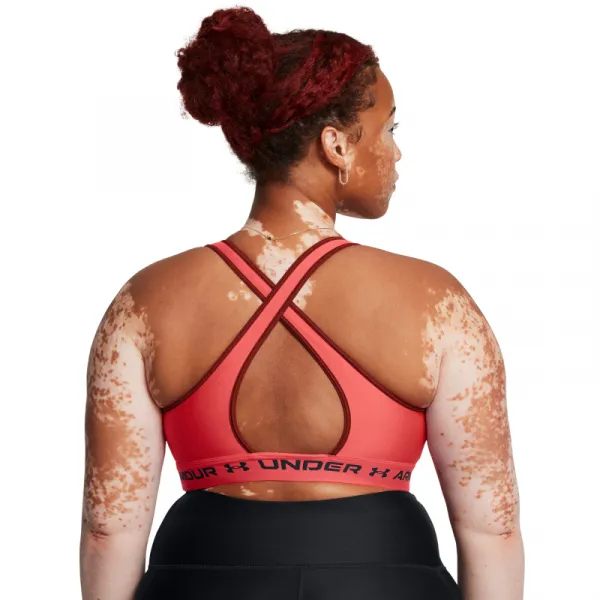 Dámska tréningová športová podprsenka UNDER ARMOUR Crossback Mid Bra-RED
