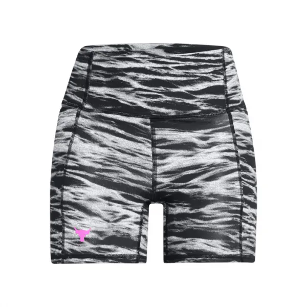 Dámske tréningové kraťasy UNDER ARMOUR PROJECT ROCK PROJECT ROCK Lets Go BTB Middy Pt-BLK