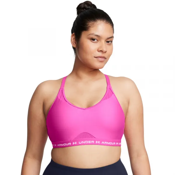 Dámska tréningová športová podprsenka UNDER ARMOUR UA Crossback Low Bra-PNK