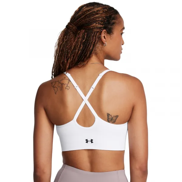 Dámska tréningová športová podprsenka UNDER ARMOUR Vanish Seamless Low Bra-WHT