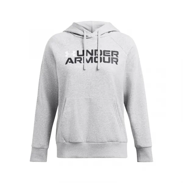 Dámska zateplená mikina s kapucňou UNDER ARMOUR Rival Fleece Wordmark Hoodie-GRY