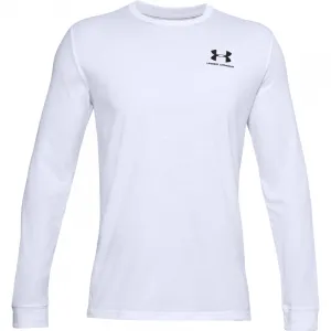 Pánske tričko s krátkym rukávom UNDER ARMOUR UA SPORTSTYLE LEFT CHEST LS-WHT