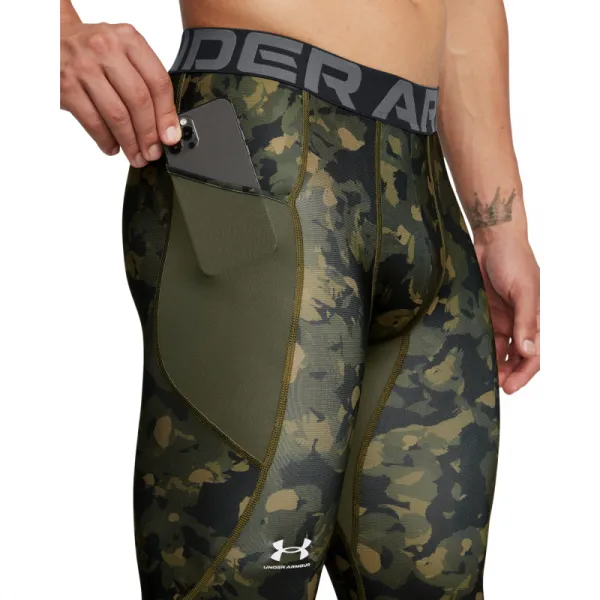 Pánske kompresné legíny UNDER ARMOUR UA HG Armour Prtd Lgs-GRN