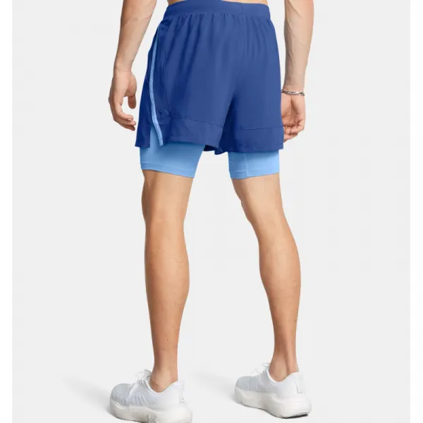 Pánske tréningové kraťasy UNDER ARMOUR UA LAUNCH 5 2-IN-1 SHORTS-BLU
