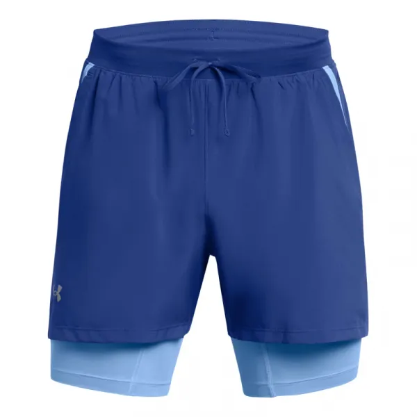 Pánske tréningové kraťasy UNDER ARMOUR UA LAUNCH 5 2-IN-1 SHORTS-BLU