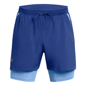 Pánske tréningové kraťasy UNDER ARMOUR UA LAUNCH 5 2-IN-1 SHORTS-BLU