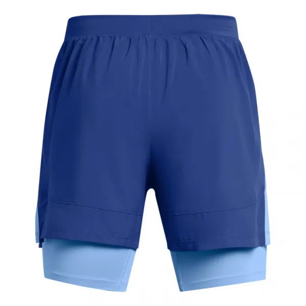 Pánske tréningové kraťasy UNDER ARMOUR UA LAUNCH 5 2-IN-1 SHORTS-BLU