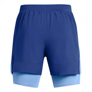 Pánske tréningové kraťasy UNDER ARMOUR UA LAUNCH 5 2-IN-1 SHORTS-BLU