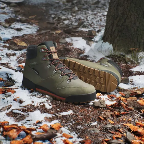 Pánska vysoká turistická obuv ADIDAS Terrex Snowpitch C.Rdy olive strata bronze strata orange