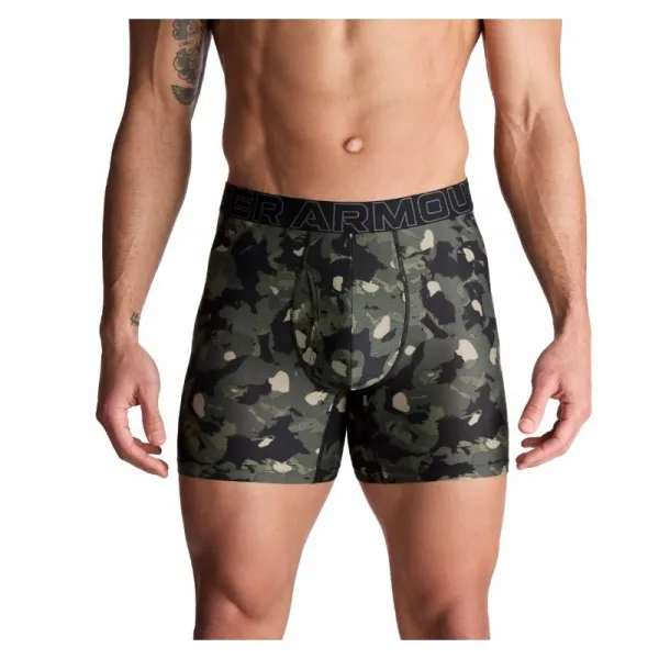 Pánske boxerky UNDER ARMOUR 6 PACK-Perf Tech Nov 6 inch-MARINE OD GREEN