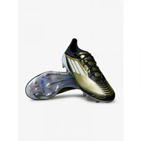 Pánske futbalové kopačky outdoorové ADIDAS F50 Elite Messi M FG gold metallic cloud white core black