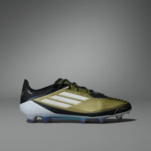 Pánske futbalové kopačky outdoorové ADIDAS F50 Elite Messi M FG gold metallic cloud white core black