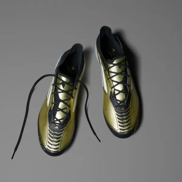 Pánske futbalové kopačky outdoorové ADIDAS F50 Elite Messi M FG gold metallic cloud white core black