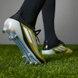 Pánske futbalové kopačky outdoorové ADIDAS F50 Elite Messi M FG gold metallic cloud white core black