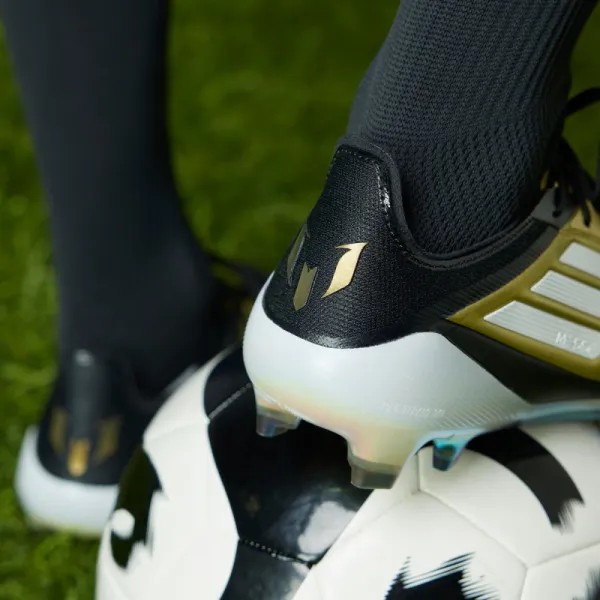 Pánske futbalové kopačky outdoorové ADIDAS F50 Elite Messi M FG gold metallic cloud white core black