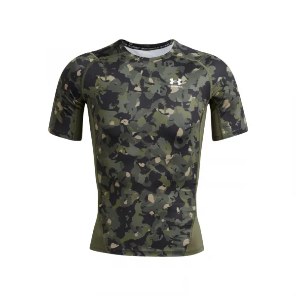 Pánske kompresné tričko s krátkym rukávom UNDER ARMOUR UA HG Armour Prtd SS-GRN