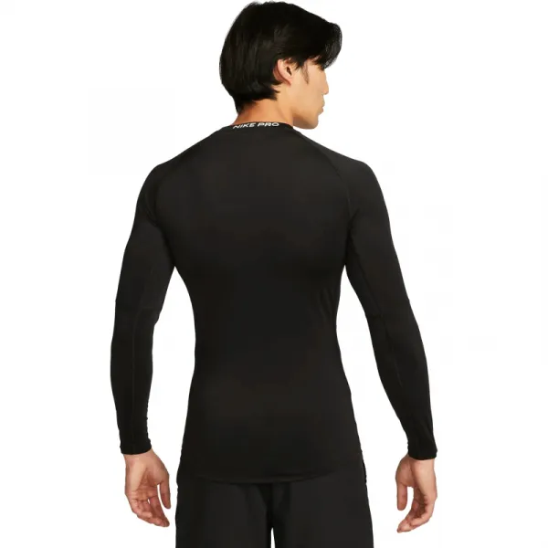 Pánske tréningové tričko s dlhým rukávom NIKE PRO DF TIGHT TOP LS-010 BLACK WHITE