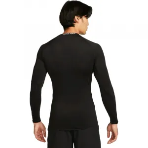 Pánske tréningové tričko s dlhým rukávom NIKE PRO DF TIGHT TOP LS-010 BLACK WHITE