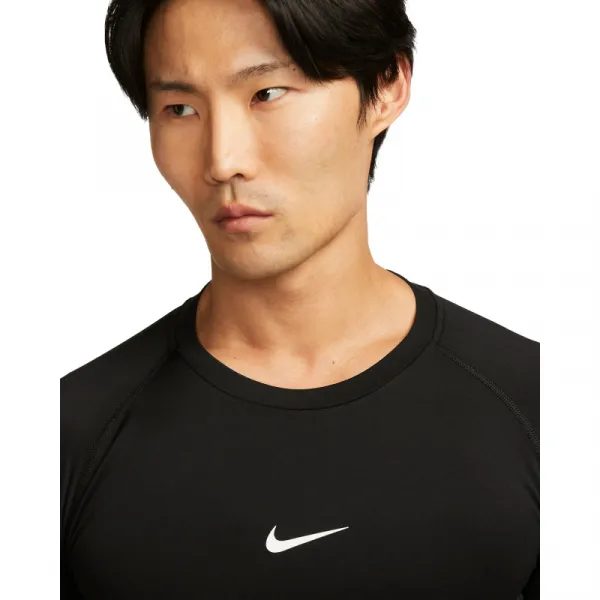 Pánske tréningové tričko s dlhým rukávom NIKE PRO DF TIGHT TOP LS-010 BLACK WHITE