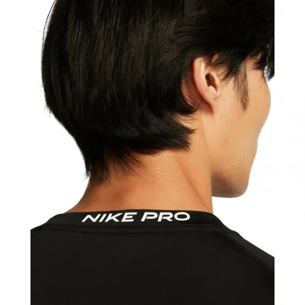 Pánske tréningové tričko s dlhým rukávom NIKE PRO DF TIGHT TOP LS-010 BLACK WHITE