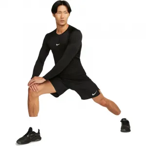 Pánske tréningové tričko s dlhým rukávom NIKE PRO DF TIGHT TOP LS-010 BLACK WHITE
