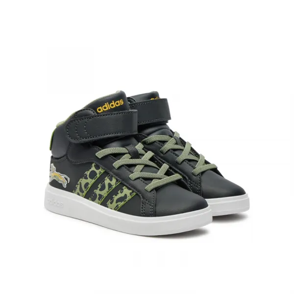Chlapčenská rekreačná obuv ADIDAS Grand Court Mid Lion King K carbon green