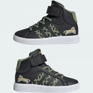 Chlapčenská rekreačná obuv ADIDAS Grand Court Mid Lion King K carbon green