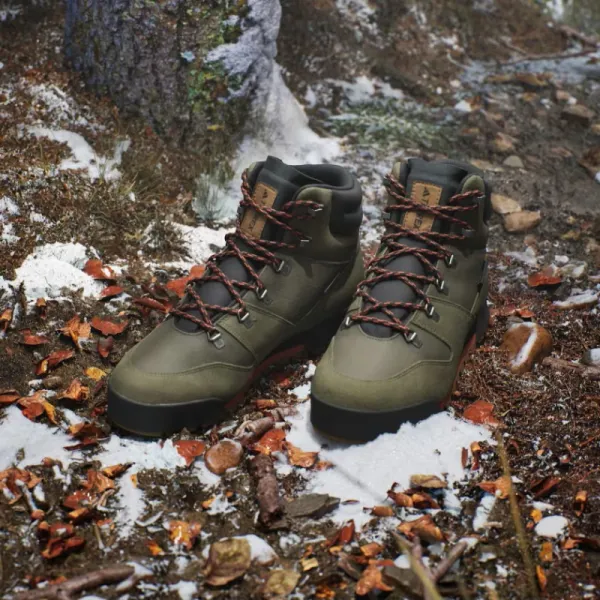 Pánska vysoká turistická obuv ADIDAS Terrex Snowpitch C.Rdy olive strata bronze strata orange