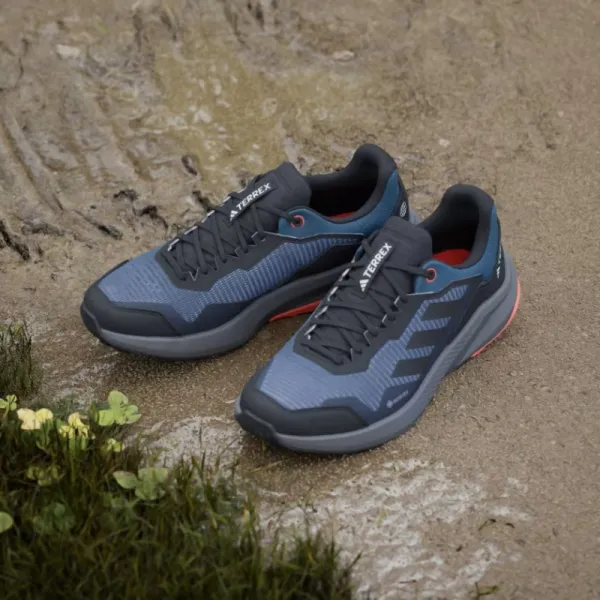 Pánska bežecká trailová obuv ADIDAS Terrex Trailrider GTX wonder steel core black impact orange