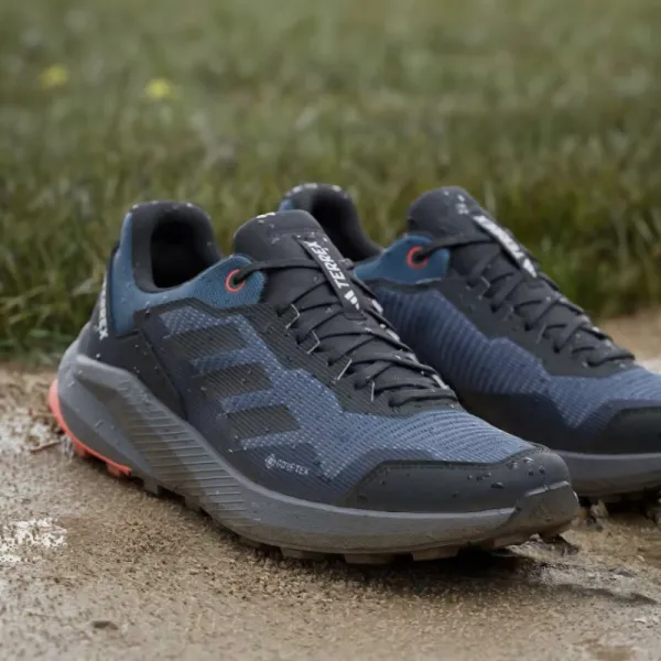 Pánska bežecká trailová obuv ADIDAS Terrex Trailrider GTX wonder steel core black impact orange