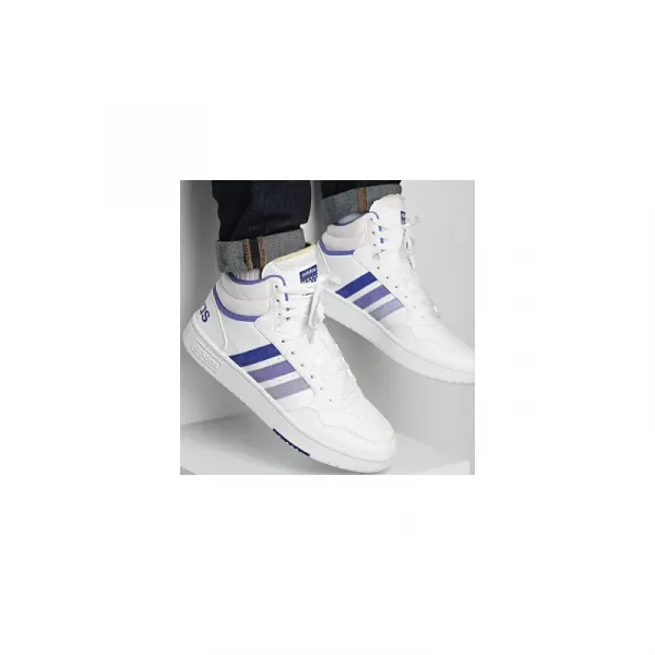 Pánska rekreačná obuv ADIDAS Hoops 3.0 Mid cloud white blue spark semi cobalt blue