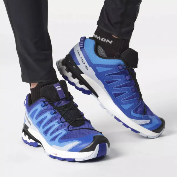Pánska bežecká trailová obuv SALOMON XA Pro 3D V9 surf the web ibiza blue white