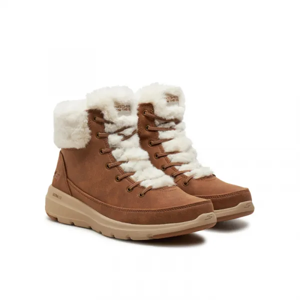Dámske členkové zimné topánky SKECHERS Glacial Ultra chestnut