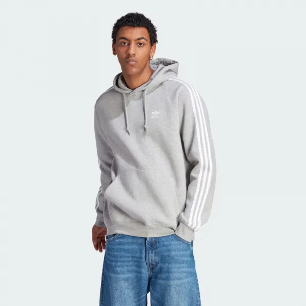 Pánska zateplená mikina s kapucňou ADIDAS ORIGINALS 3-stripes hoody-Grey
