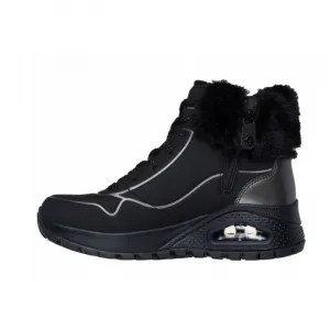 Dámske členkové zimné topánky SKECHERS Uno Rugged Zip Up black black