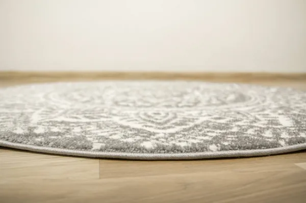 Koberec Lima G757A mandala, krémový / sivý kruh