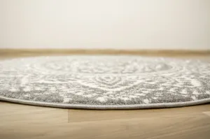 Koberec Lima G757A mandala, krémový / sivý kruh
