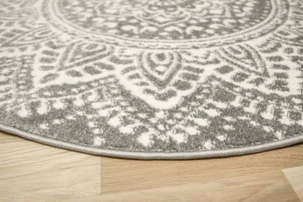 Koberec Lima G757A mandala, krémový / sivý kruh