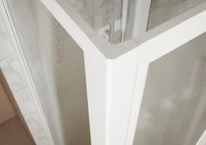 FORTE - Sprchové dvere MAESTRO CENTRALE - Farba rámu zásteny - Plast biely, Rozmer A - 160, Smer zatváranie - Univerzálny Ľavé / Pravé, Výplň - Polystyrol 2,2 mm (acrilico), Výška - 185 BSMAC16P