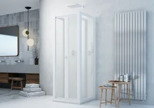 FORTE - Sprchová zástena DOMINO - Farba rámu zásteny - Plast biely, Rozmer A - 100, Smer zatváranie - Univerzálny Ľavé / Pravé, Výplň - Polystyrol 2,2 mm (acrilico), Výška - 185 BSDOM10P