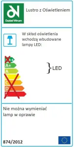 OLSEN SPA - Zrkadlo s LED osvetlením Houx - Rozmery zrkadiel - 100 × 65 cm OLNZHOU100