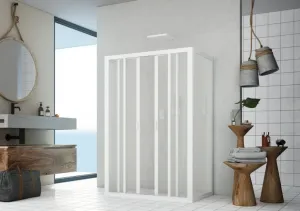 FORTE - Sprchové dvere MAESTRO CENTRALE - Farba rámu zásteny - Plast biely, Rozmer A - 160, Smer zatváranie - Univerzálny Ľavé / Pravé, Výplň - Polystyrol 2,2 mm (acrilico), Výška - 185 BSMAC16P